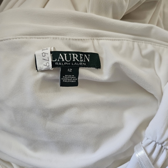 Ralph Lauren White One Shoulder Evening Gown Long Grecian Maxi Dress 12 Wedding - Picture 2 of 5